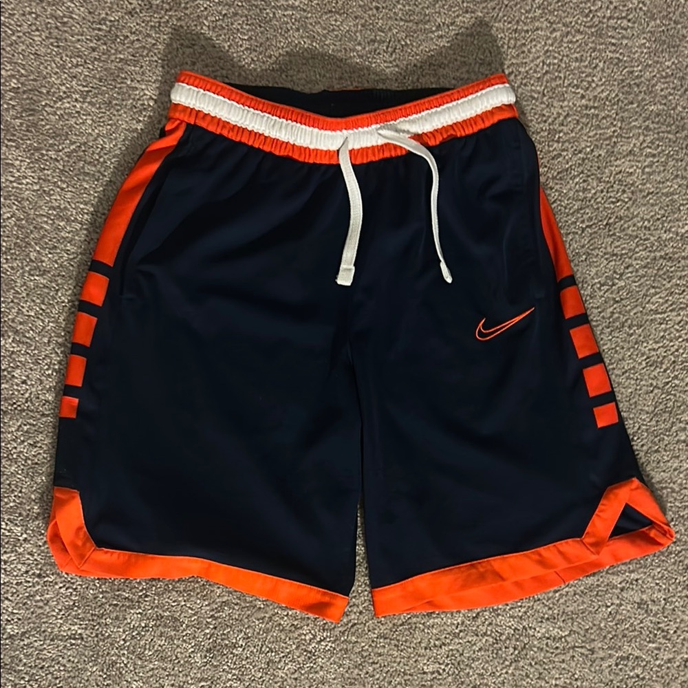 Nike Navy and Orange Athletic Shorts